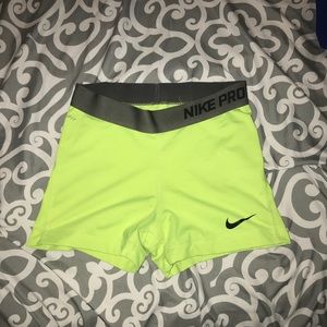 Yellow Nike Pro Spandex